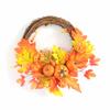 12-дюймовый осенний венок, реалистичный, тыква, кленовые листья, венок урожая, осеннее украшение для входной двери