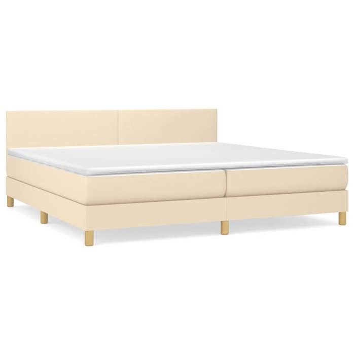 Maison Exclusive - Sommier à lattes de lit avec matelas Crème 200x200 cm Tissu