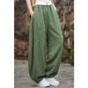 Spring and Autumn Women's Plus Size Draped Loose Lantern Pants Cotton Linen Meditation Taiji Pants Trousers