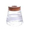 1 шт. Круглая ваза для цветов Гидропонный контейнер Настольная кашпо Декор Стеклянная бутылка с деревянной пробкой для выращивания зеленых растений