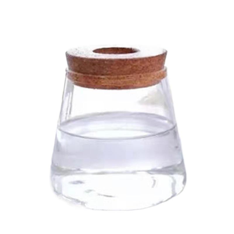 1 шт. Круглая ваза для цветов Гидропонный контейнер Настольная кашпо Декор Стеклянная бутылка с деревянной пробкой для выращивания зеленых растений