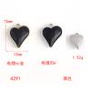 Crystal Peach Heart Pendant Diy Alloy Accessories Heart Pendant Earrings Necklace Bracelet Diy Matching