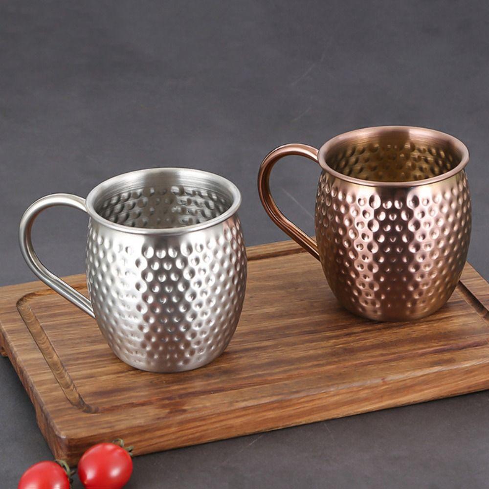Bar Tool Hammer Pattern Moscow Mule Mug 520ml Retro Stainless Steel Cup Elegant Large Capacity Drinking Cup Bar