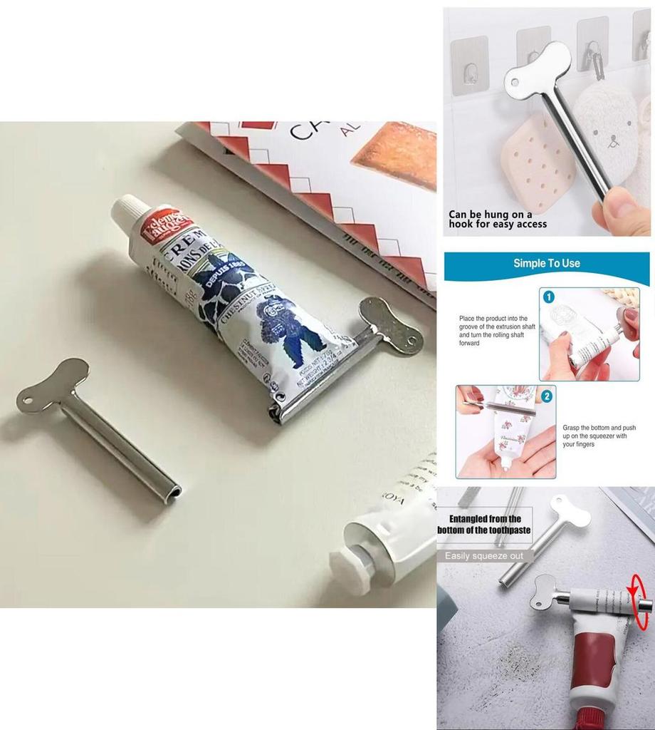 Ключ-выдавливатель для зубной пасты из нержавеющей стали, металлический пресс, инструмент для красоты