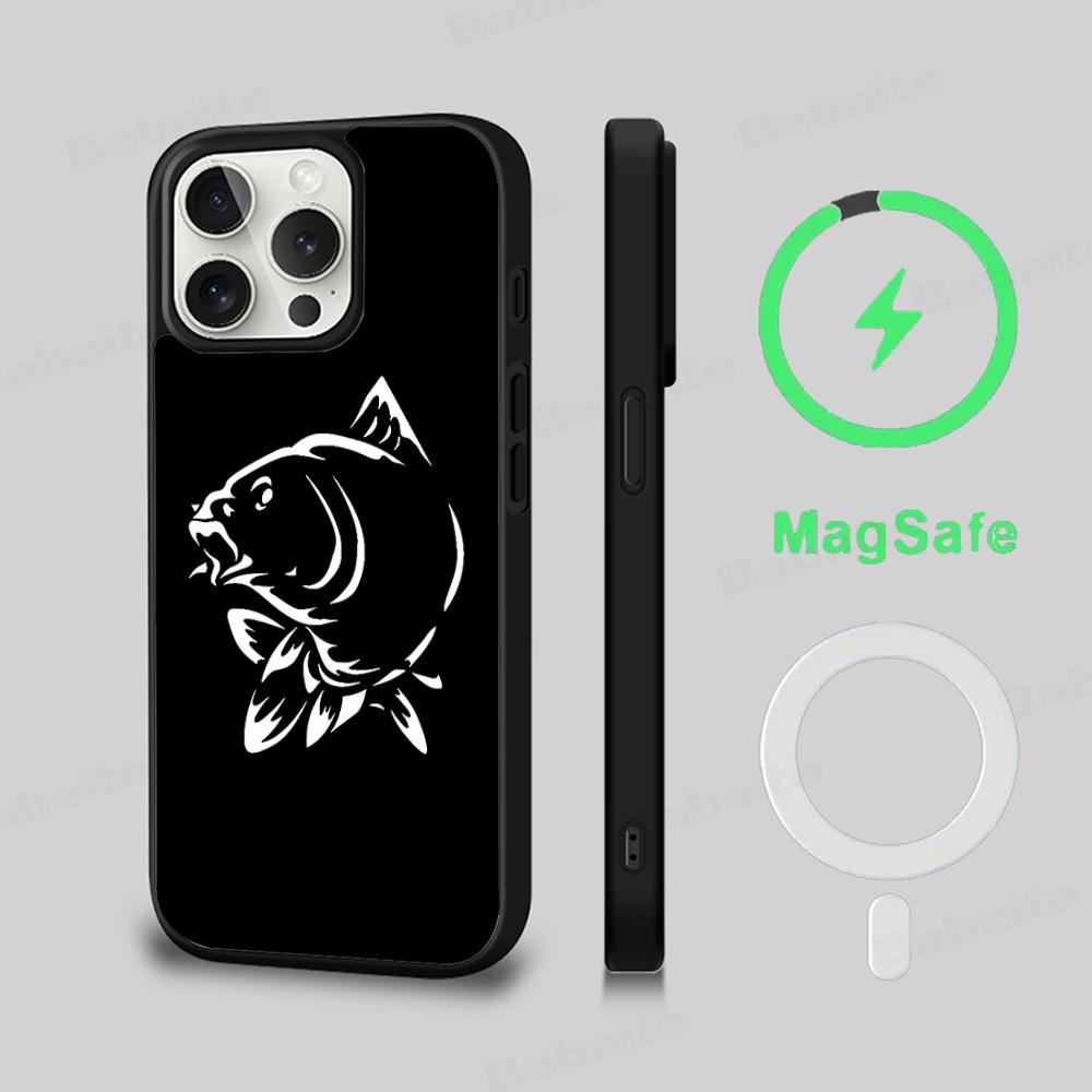 Чехол для телефона с логотипом Nash Fishing, Магнитный чехол для IPhone 16 14 13 12 11 15 Pro Max Plus, Чехол для беспроводной зарядки MagSafe