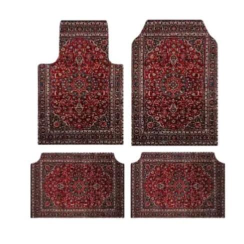 Vintage Persia Kilim Complete Car Foot Mat Machine Made Suede Anti-Skid PVC Bottom Wear Resistant Universal Car Interior Rug