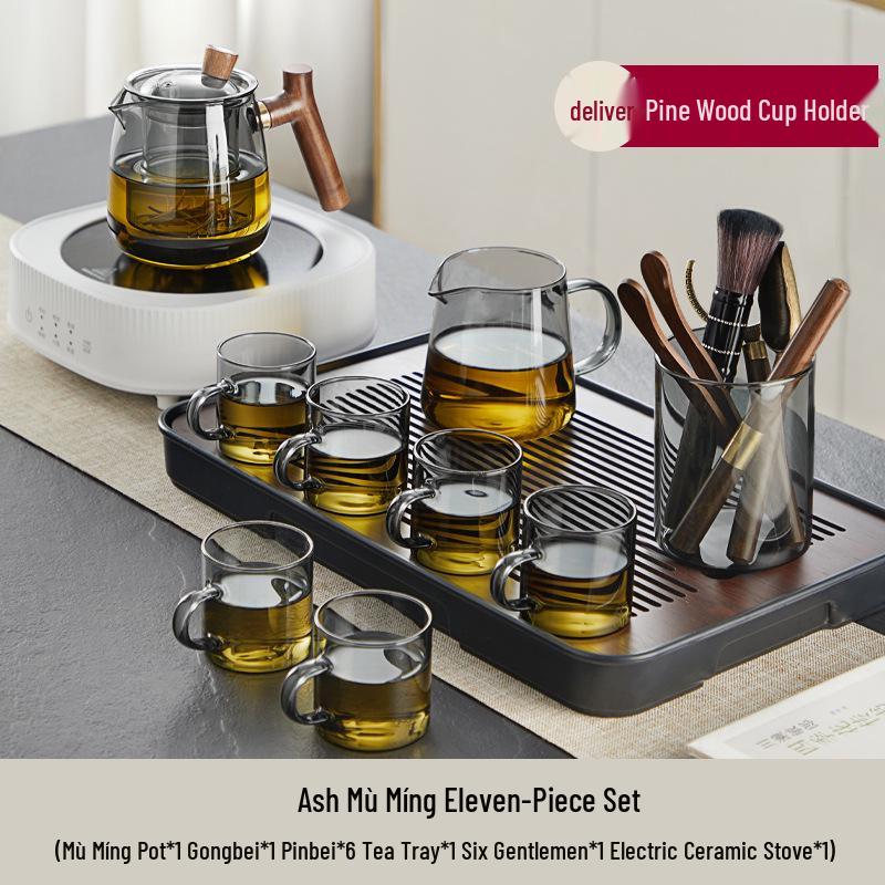 Thickened Glass Teapot Set with High-Temperature Resistant Infuser for Flower Tea