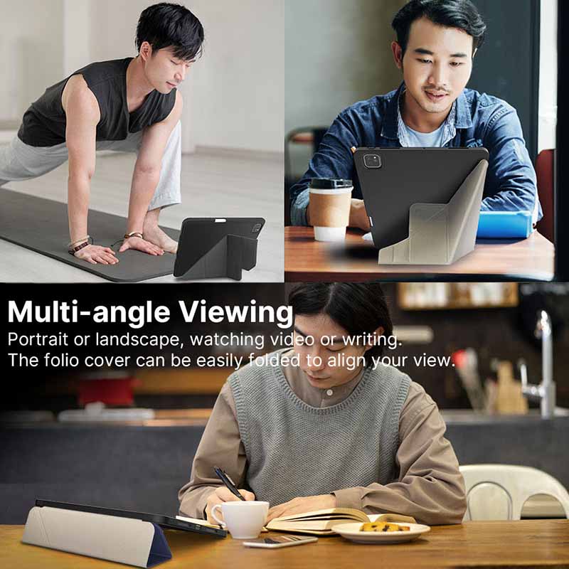 JTLEGEND для iPad Pro 13 (2024) Чехол-оригами-подставка из искусственной кожи Smart Cover с держателем для карандашей