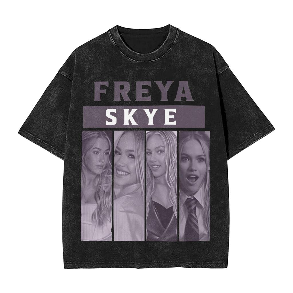 Freya Skyes TShirt Beach Vintage T Shirts Cotton Popular Tshirt For Couple Short Sleeve Printed Tees