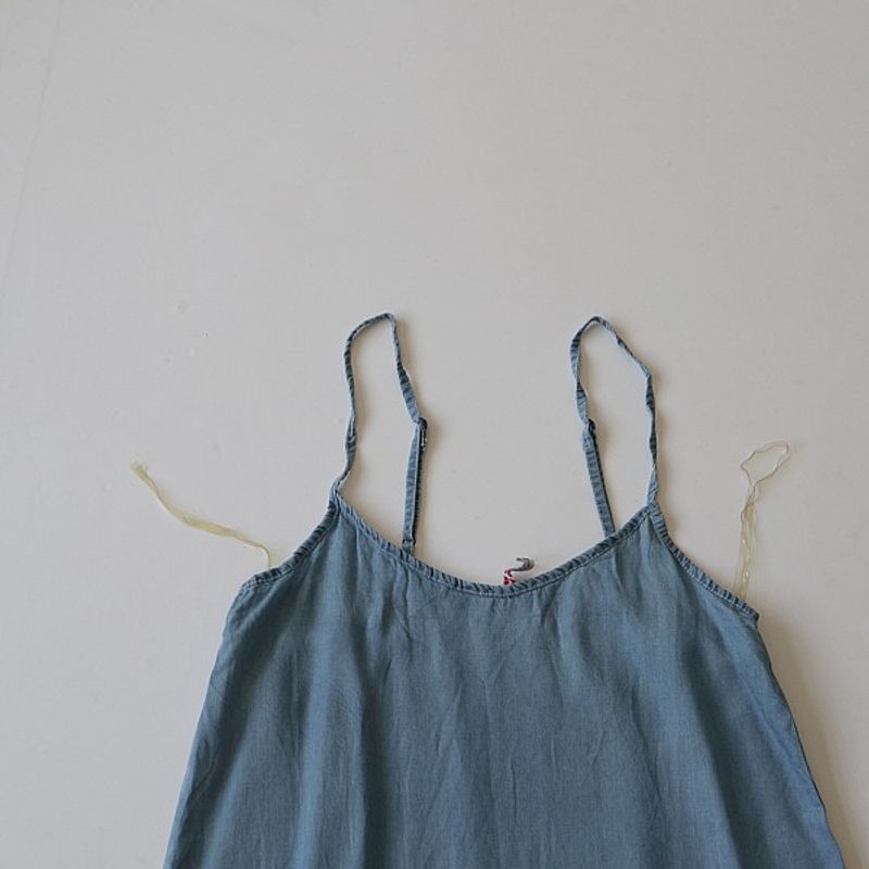 Летняя женская джинсовая майка из хлопка, без рукавов, пуловер, свободная, однотонная, универсальная базовая блузка для ношения под одеждой, 1x