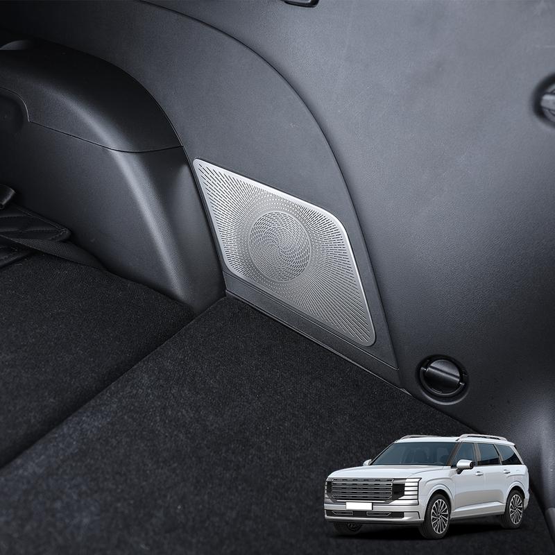 For Hyundai Palisade LX3 2026 LHD Silver Black Stainless Steel Rear Speaker Horn Cover Decorative Auto Accessories