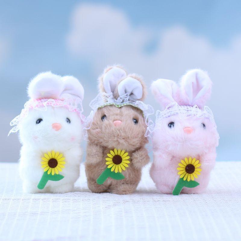 Rabbit Cute Cartoon Plush Keychain Soft Short Plush Gifts Bag Decor Doll Kid