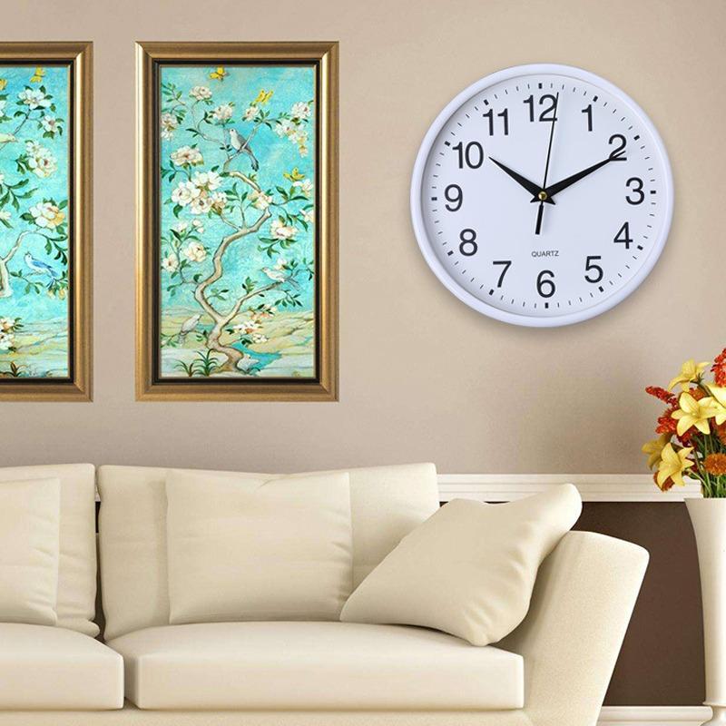 Wall Clock Round Analogue Vintage Home Decor Small Bedroom Kitchen Wall Hanging