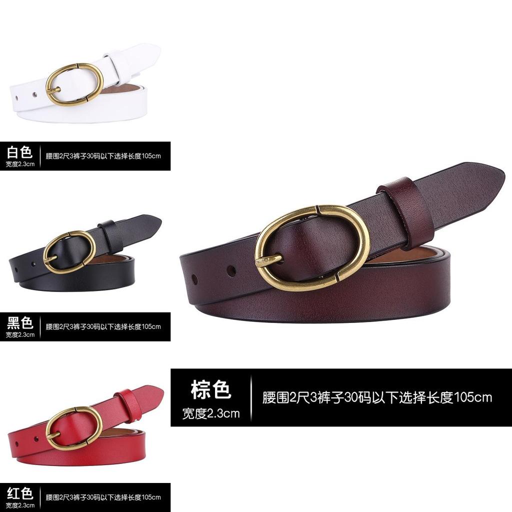 Женский ремень из натуральной кожи с металлической пряжкой для повседневной и офисной носки