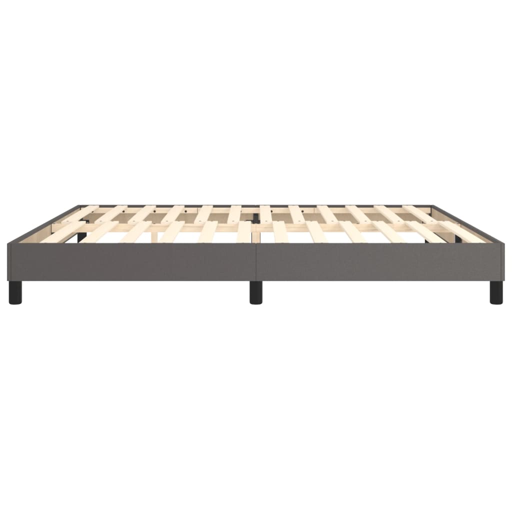 Box Spring Bed Frame Gray 200 x 200 cm Faux Leather