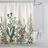Новые простые шторки для душа с принтом листьев, водонепроницаемые, плотные, для ванной комнаты, ванны, большие широкие, с крючками