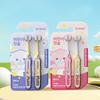 2Pcs Soft Bristle Children's Toothbrush Dental Oral Care Three Head Toothbrush  For Aged 3-12 Years