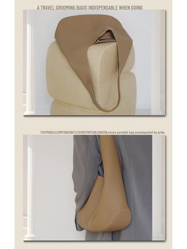 Женская сумка-тоут из натуральной кожи, модная, простая, ленивая, большая вместимость, высококачественный дизайн на одно плечо под мышкой