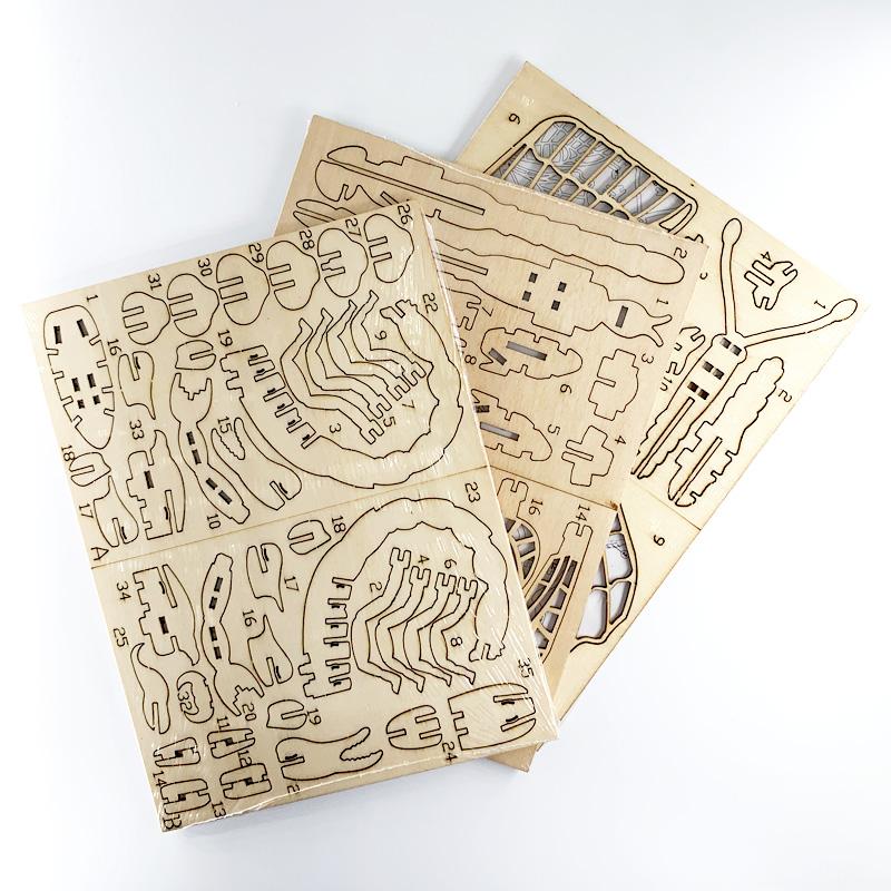 Children's DIY Wooden Puzzle Three-Dimensional 3D Hand Assembled Insect Model Brain Game Toys for Kids Gift