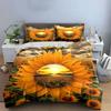 Sunflowers and sunset scenery. Bedding sets Duvet cover sets Duvet covers Pillowcases(1 * Duvet Cover 2 * Pillowcases without duvet insert)