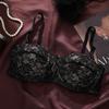 Sexy Women Ultra-thin Strapless Underwear Anti-slip Invisible Soft Breathable Bra Lace Steel Ring Push Up Bra