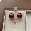 Ankara Red Pearl Earrings Earrings High Personality Versatile Festive Atmosphere Simple Generosity Light Luxury Earrings Women