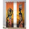Ethnic Style African Women Black Women Sheer Curtains for Living Room Decoration Window Curtain Kitchen Tulle Voile Drapes