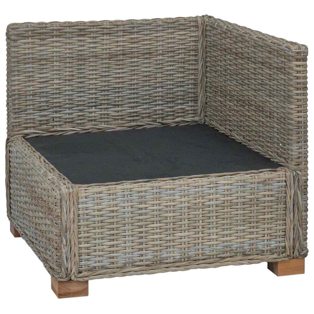 Corner Sofa with Cushions GENDT Natural Kubu Rattan Gray