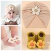 Soft Knit Newborn Hat with Socks Sweet Big Flower Infant Socks Set  Newborn Baby Gift