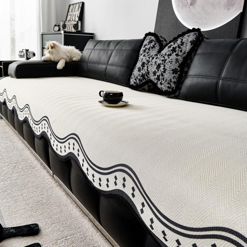 2026 Modern Cool Ice Silk Sofa Cushion Non-slip Cover Living Room