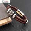 Коричневый панк 316l нержавеющая сталь неровно потрескавшийся мужской браслет подлинный плетеный кожаный мужской браслет и браслеты мужские ювелирные изделия
