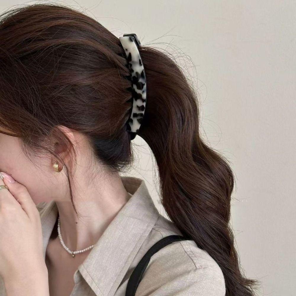 Geometric Leopard Print Hair Clip Acetic Acid Hairpin Personalized Acetate Banana Clip Female