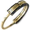 Polo Limited Gold Color Bangle Surgical Stainless Steel Handcuffs Metal Allergy Gold Black 316L Hand Cuff Bracelet [Zani Tarzini] Men's