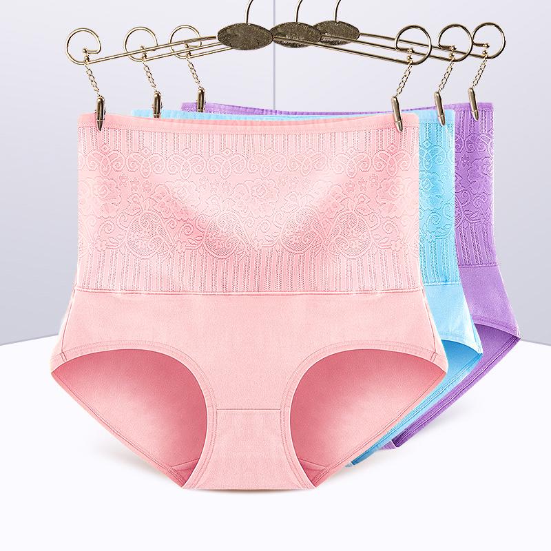 Женские однотонные хлопковые трусики, дышащее нижнее белье, нижнее белье с высокой талией, большие размеры, формирователь тела