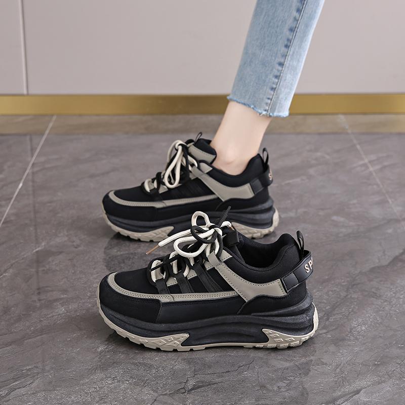 Platform-soled sports and leisure shoes New autumn small-size pregnant women's soft-soled dad shoes