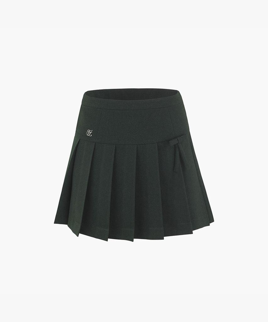 FAIRLIAR GOLF Ribbon Pleated Culottes (Dark Green)
