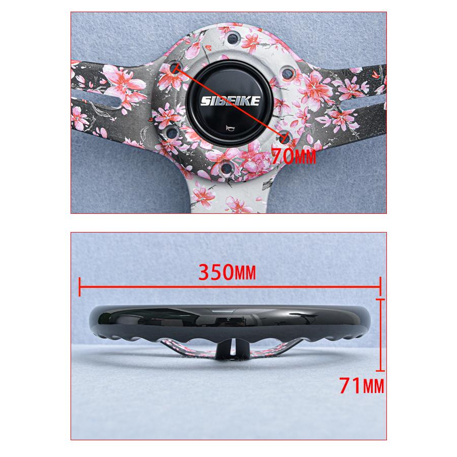 14inch 350mm Pink Flower JDM Universal Racing Sports Steering Wheel Car Accessories