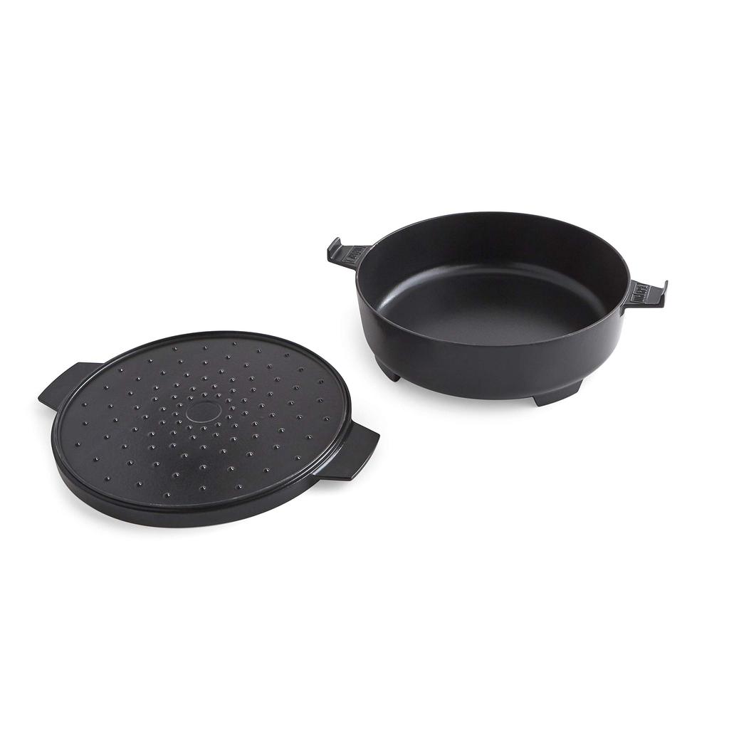 Weber Dutch Oven Duo Grill Cast Iron Plate, [2-Year Warranty]