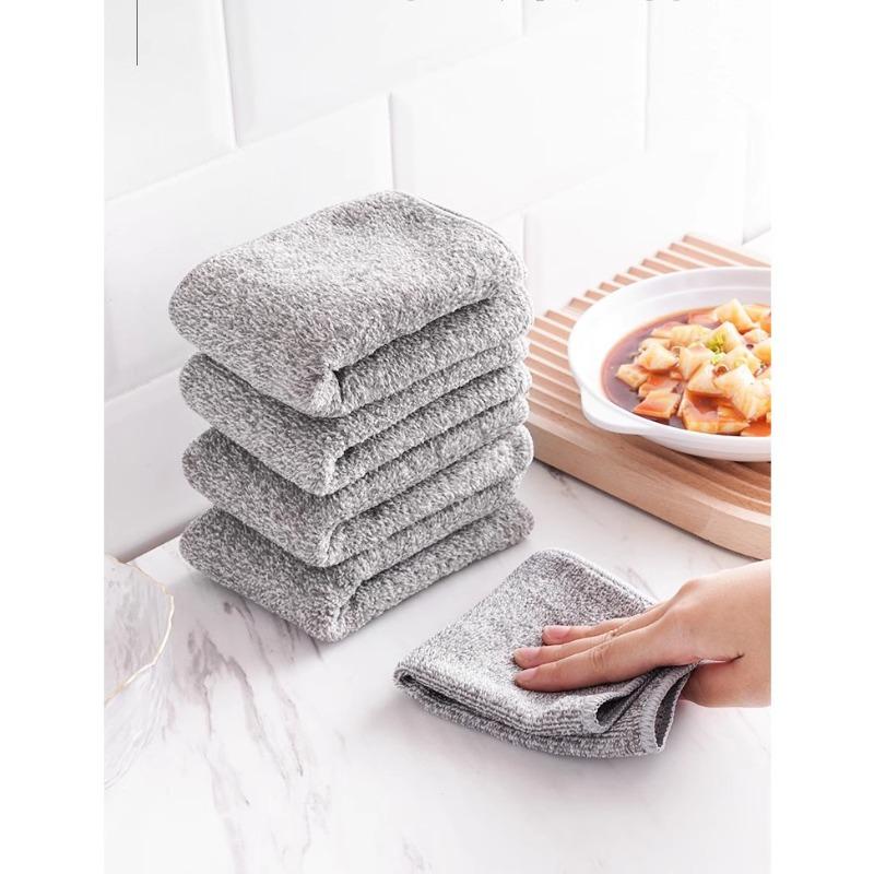 Bamboo Charcoal Dish Towel Bamboo Charcoal Fiber Dish Towel Kitchen Towel Clean Absorbent Cloth Dish Towel
