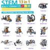 Наборы солнечных роботов 13-в-1 DIY Сборка Наборы научных экспериментов STEM Обучающие игрушки для детей 8+ лет Роботизированный набор на солнечной энергии