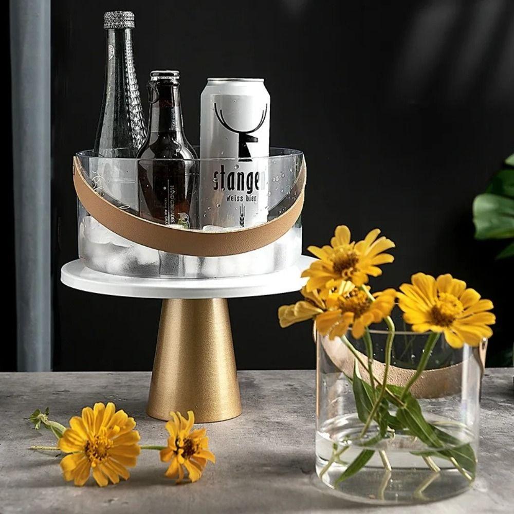 Прозрачное ведро для хранения, многофункциональное ведро для фруктов и льда, модные ленивые цветочные горшки