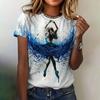 Женская футболка с 3D-принтом, летняя модная одежда с круглым вырезом, топ танцевальной компании балета, свободная трендовая футболка, элегантная женская одежда с коротким рукавом