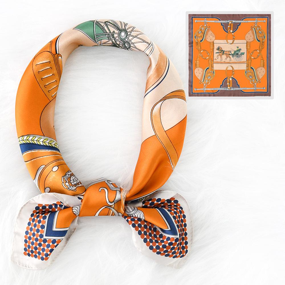 Women'S New Fashionable Atmosphere Simulation Silk Scarf Neck Protection Scarf Spring Summer Autumn Square Scarf