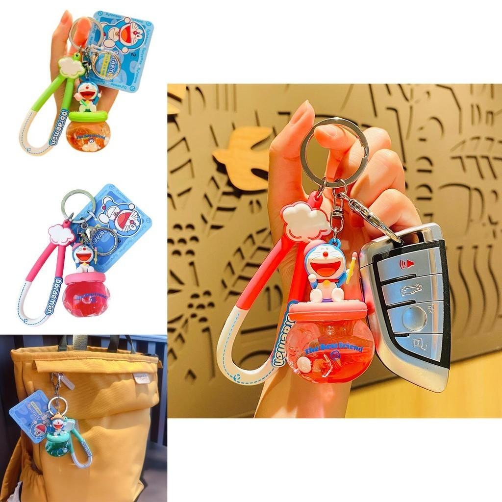 Doraemon Floating Bottle Keychain Cute Acrylic Material Ideal For Car Or Backpack