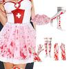 Halloween Cosplay Socks Women's Red High Stockings for a Terrifying Outfit