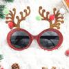 Очки Sd Веселого Рождества Забавная личность Красные рога Солнцезащитные очки, Соответствующая одежда Рождественская елка