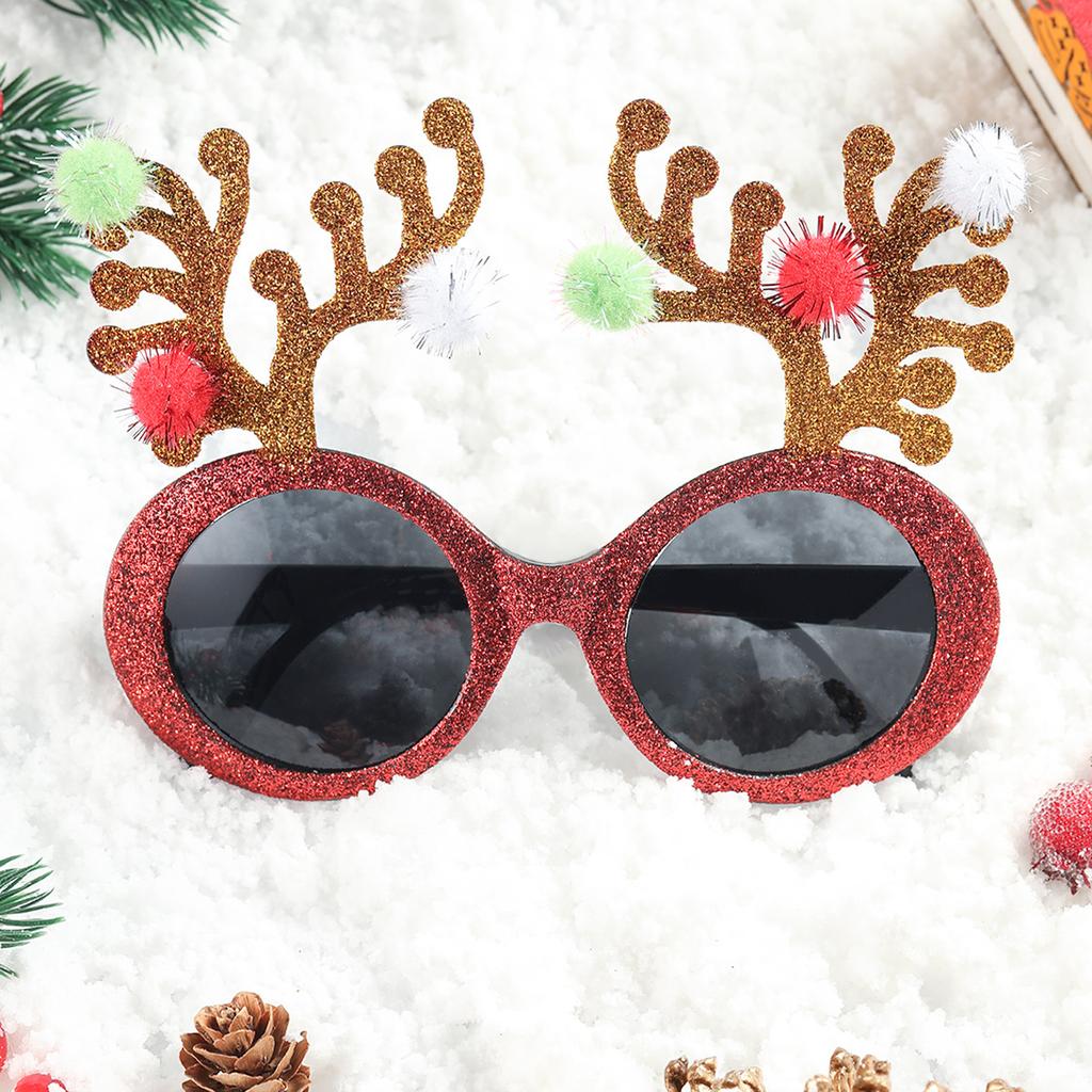 Очки Sd Веселого Рождества Забавная личность Красные рога Солнцезащитные очки, Соответствующая одежда Рождественская елка