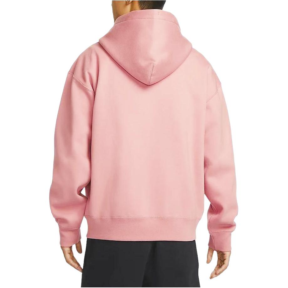 Nike Мужская толстовка с капюшоном Solo Swoosh на флисовой подкладке с застежкой-молнией и шнурком Stardust-Red DR0404-618