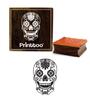 Printtoo Diary Card Print Skull Design Square Wooden Rubber Stamp Brown Block-2 X 2