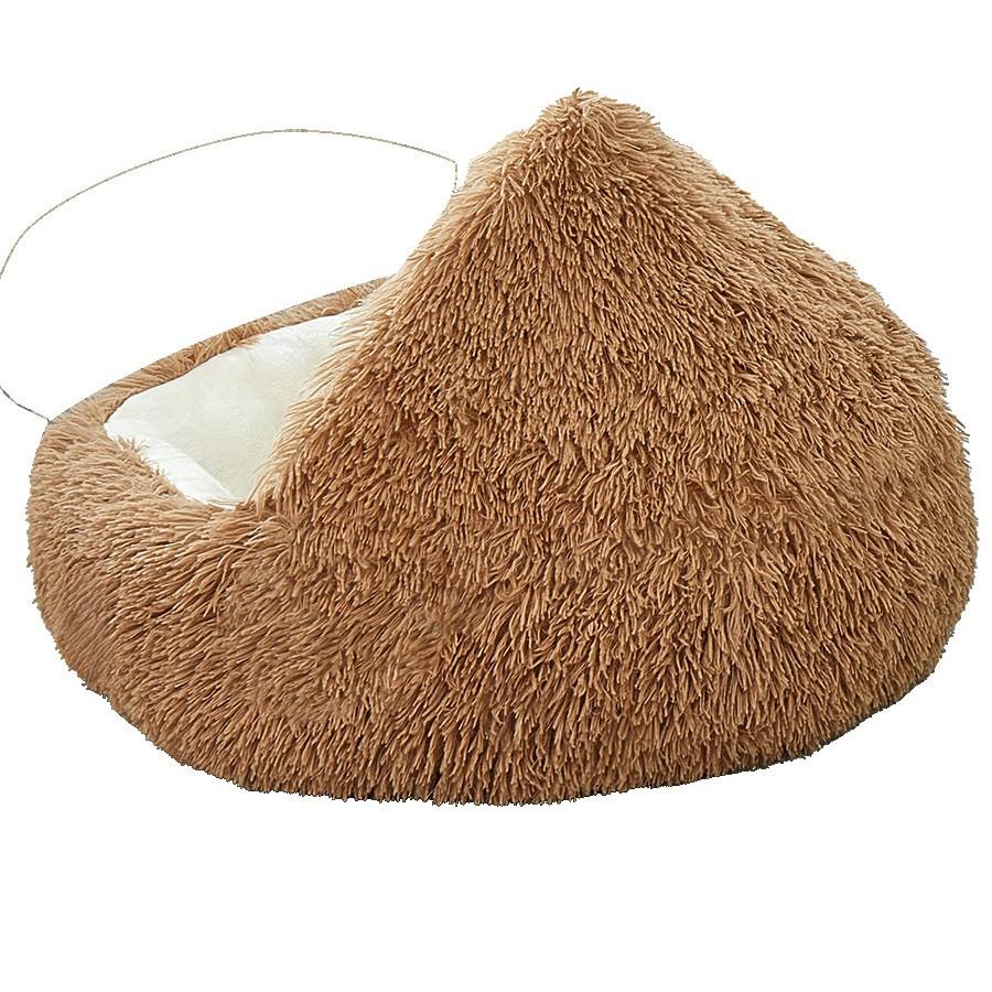 Гнездо для кошек с длинной шерстью, одеяло для домашних животных, универсальное зимнее теплое полузакрытое спальное место для кошек